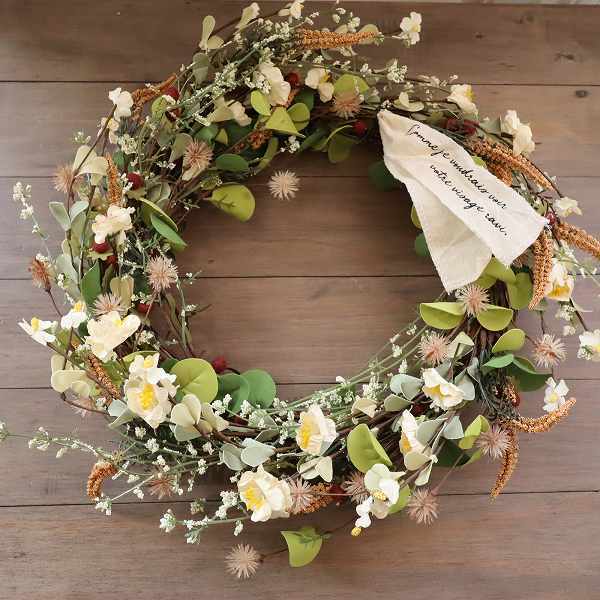 楽天市場】ナチュラルリース ドライフラワー風 インテリア ギフト