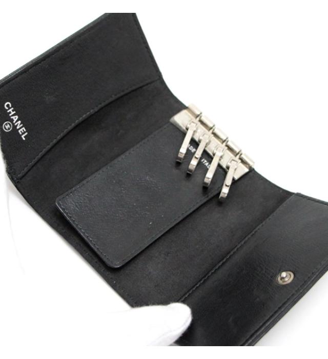 楽天市場】シャネル CHANEL マトラッセ 4連 キーケース 黒 ラムスキン