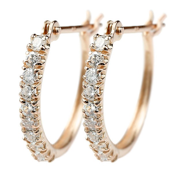 楽天市場】【10%OFFセール】18金 フープピアス レディース