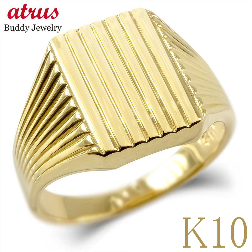 楽天市場】【10%OFFセール】リング メンズ 印台 指輪 ゴールド