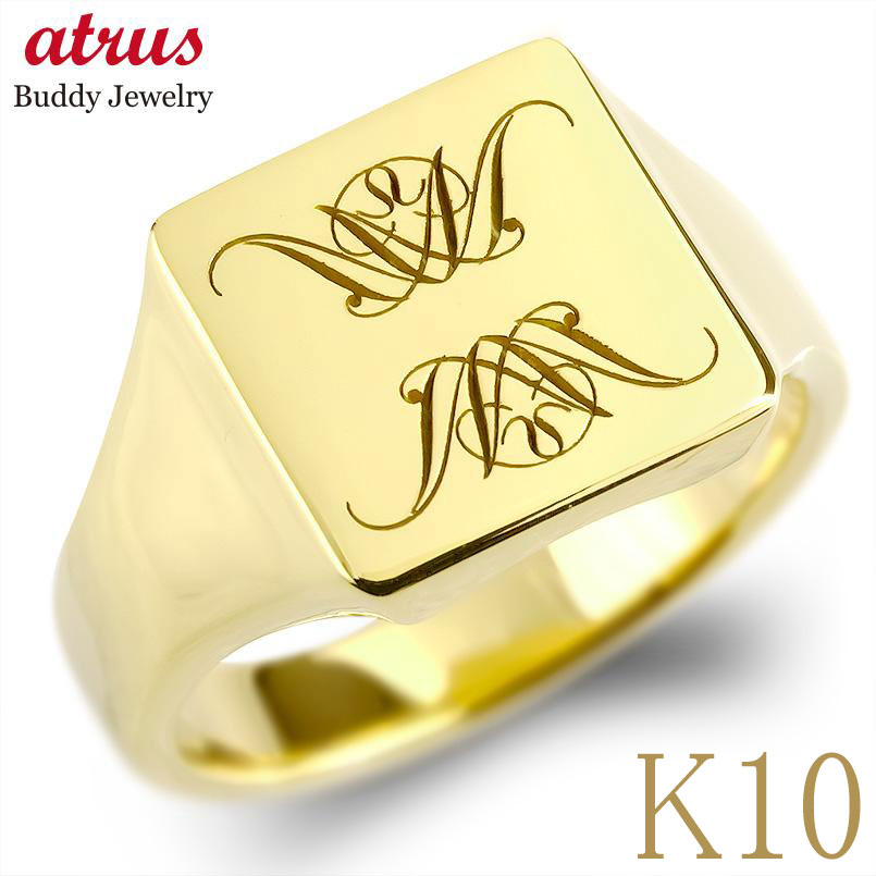 楽天市場】【10%OFFセール】リング ゴールド 印台 選べる イニシャル