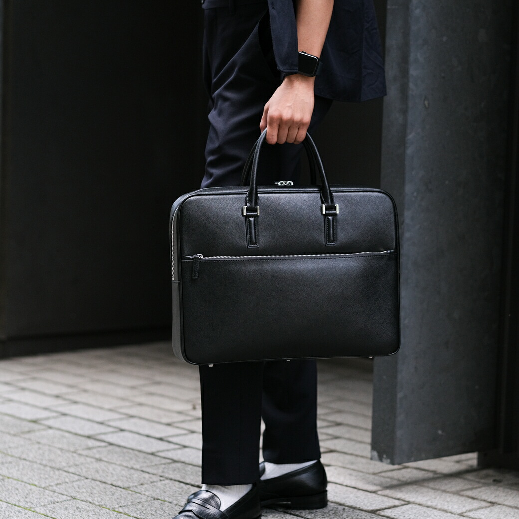 楽天市場】Italian Saffiano Leather Briefcase(Front-zip) : aucentic