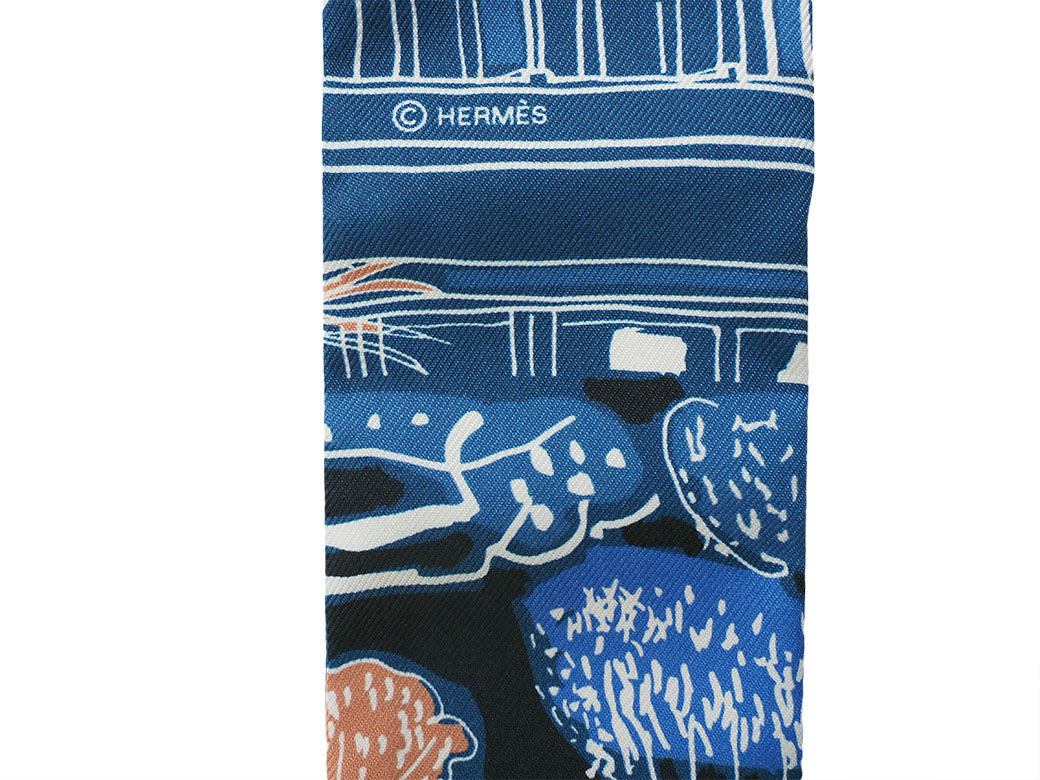 楽天市場】エルメス HERMES スカーフ ツイリー レイユールデテ ブルー