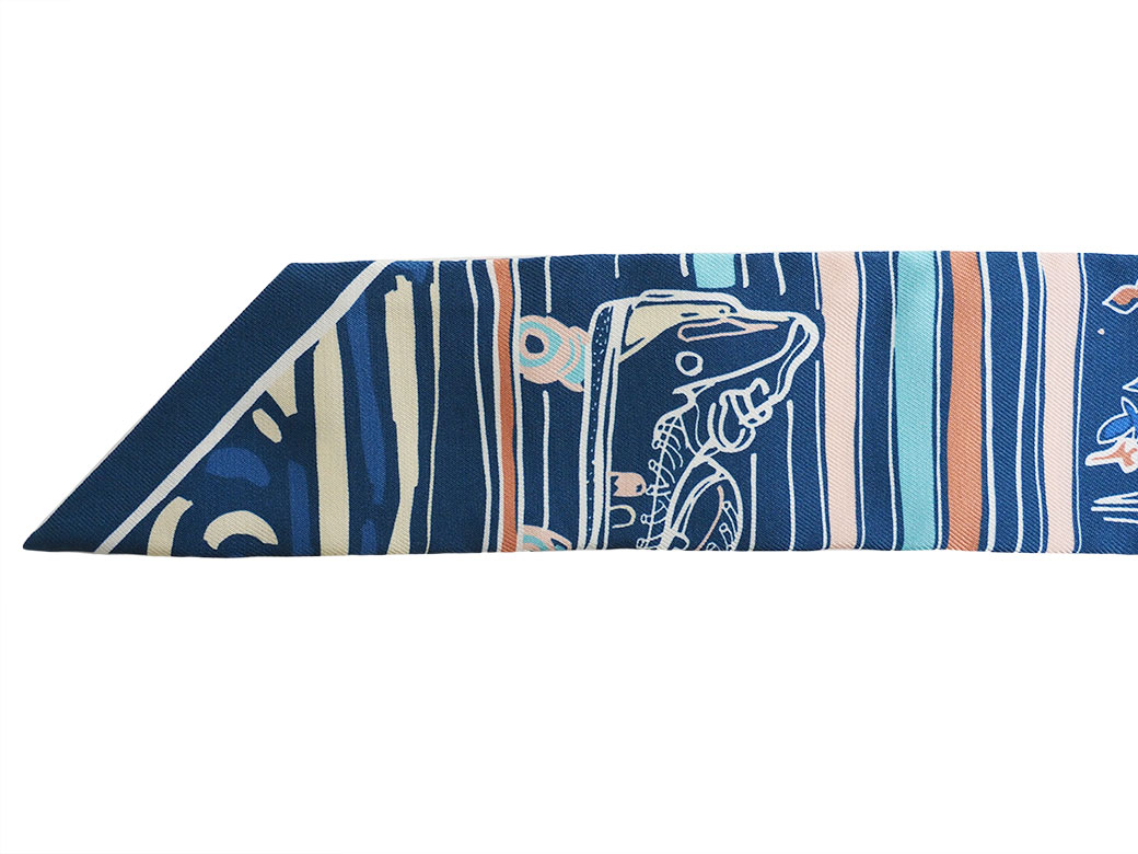 楽天市場】エルメス HERMES スカーフ ツイリー レイユールデテ ブルー