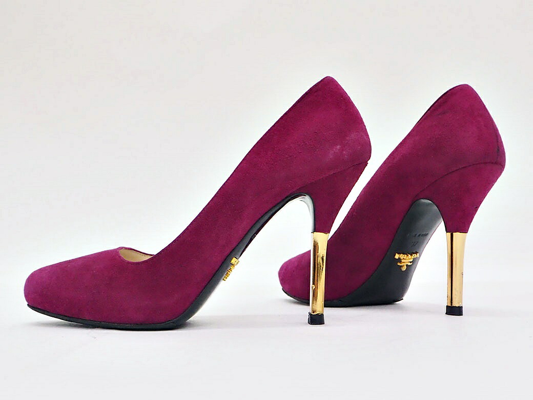 楽天市場】プラダ PRADA パンプス ピンヒール スエード ピオニー