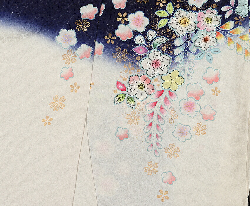 楽天市場】振袖 販売 フルセット 辻が花 桐屋 桐屋翠山工房 青 白 正絹