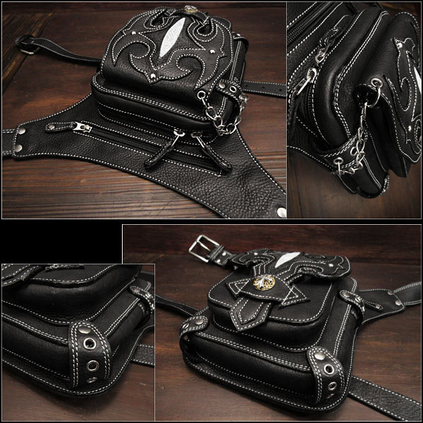 楽天市場】レザーウエストバッグ レッグポーチ レッグバッグ ベルト