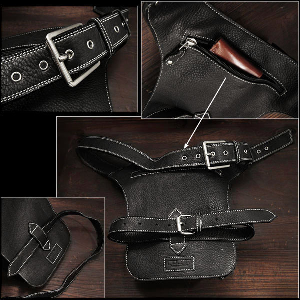 楽天市場】レザーウエストバッグ レッグポーチ レッグバッグ ベルト