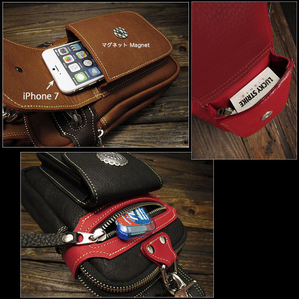 楽天市場】レザーウエストポーチ ウエストバッグ ヒップポーチ レザー