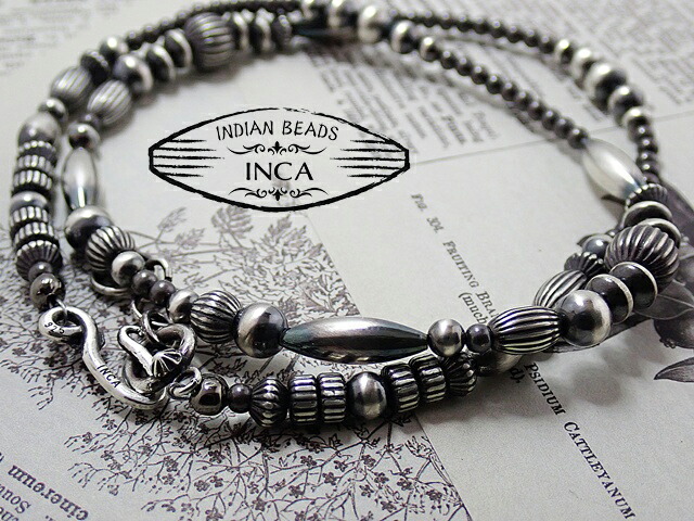 楽天市場】インディアンジュエリー ビーズ ネックレス シルバー925