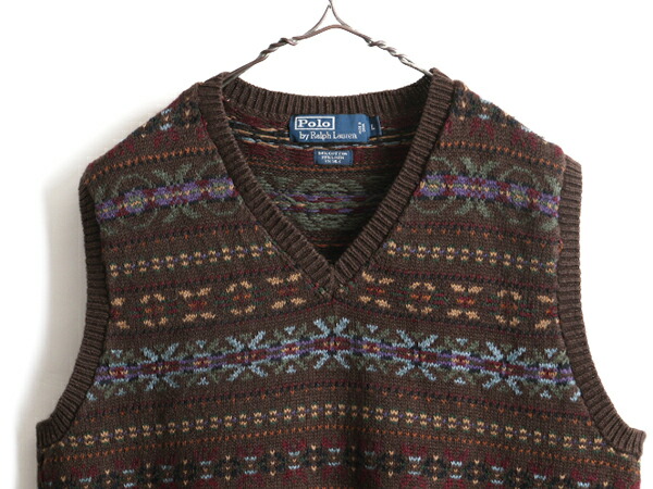 楽天市場】90s □ POLO ポロ ラルフローレン フェアアイル 総柄 V