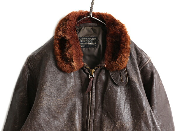 楽天市場】60s ☆ US NAVY 米軍実物 本革 レザー G-1 フライト