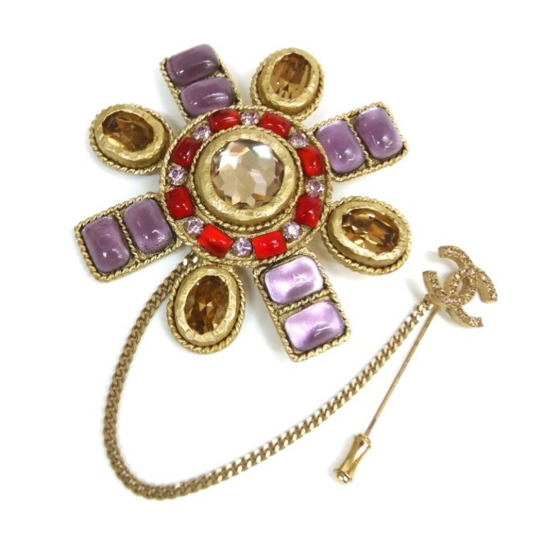 激レア】シャネル ブローチ グリポア ゴールド ココ ビジュー カラー