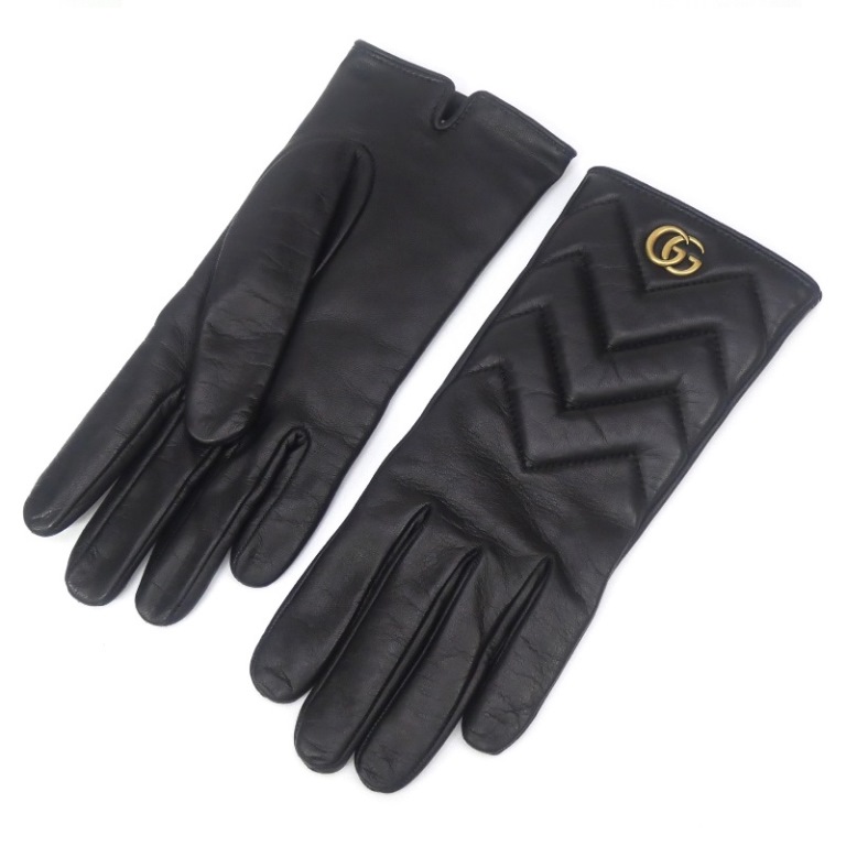 楽天市場】グッチ GUCCI レザーグローブ 手袋 GGロゴ 黒(66442) : 堀田