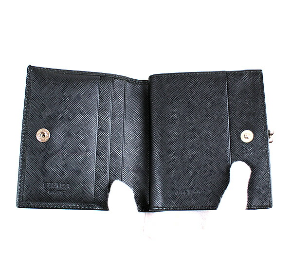 楽天市場】プラダ 二つ折り財布 がま口財布 ミニ財布 黒 ブラック