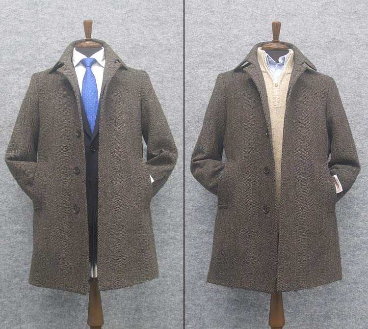 楽天市場】英国生地 [Harris Tweed]ハリスツイード ステンカラーコート