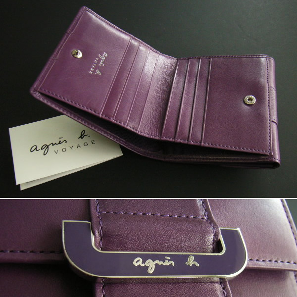 楽天市場】1281新品☆アニエスベー agnes☆本革2折財布☆パープル 紫