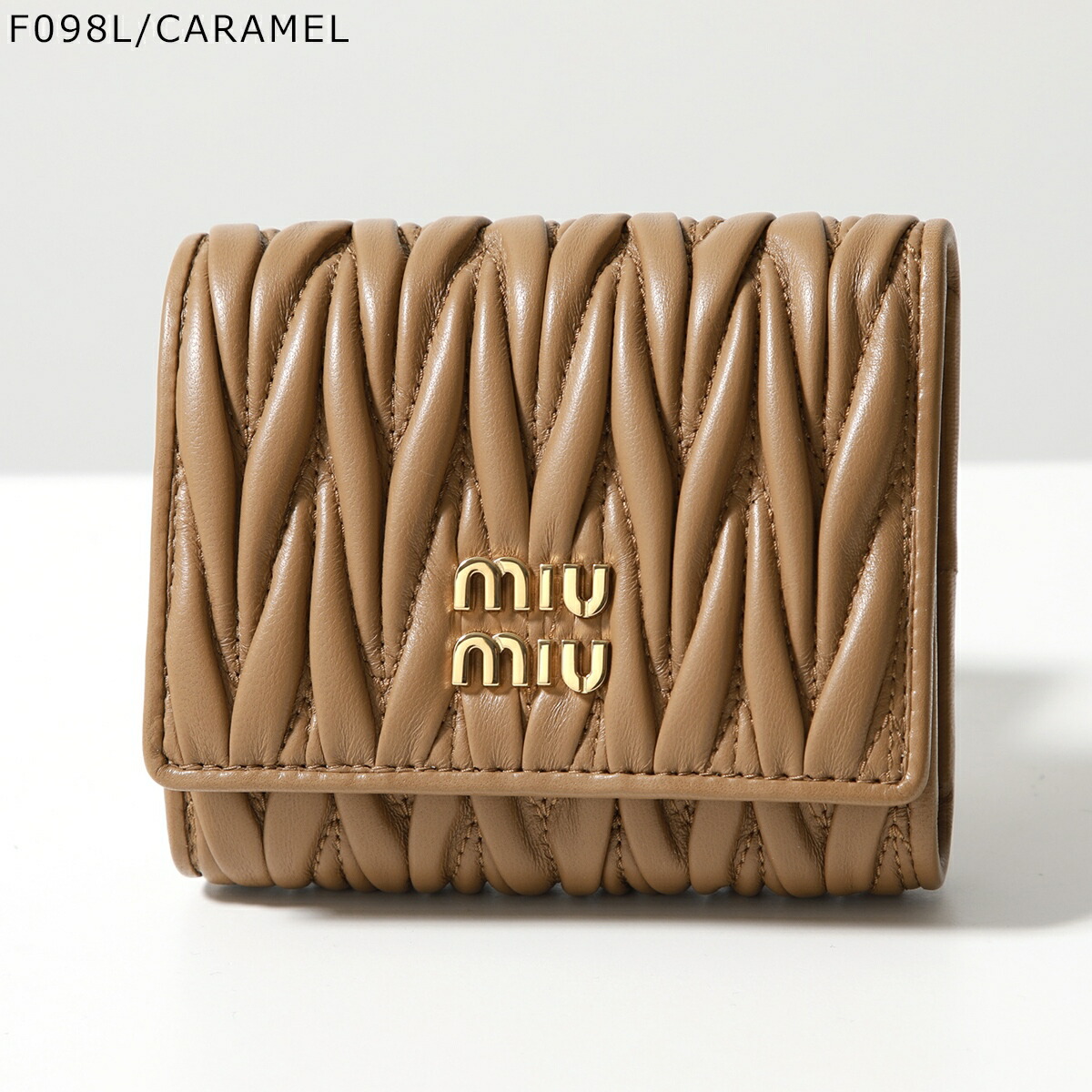 楽天市場】MIUMIU ミュウミュウ 三つ折り財布 MATELASSE マテラッセ