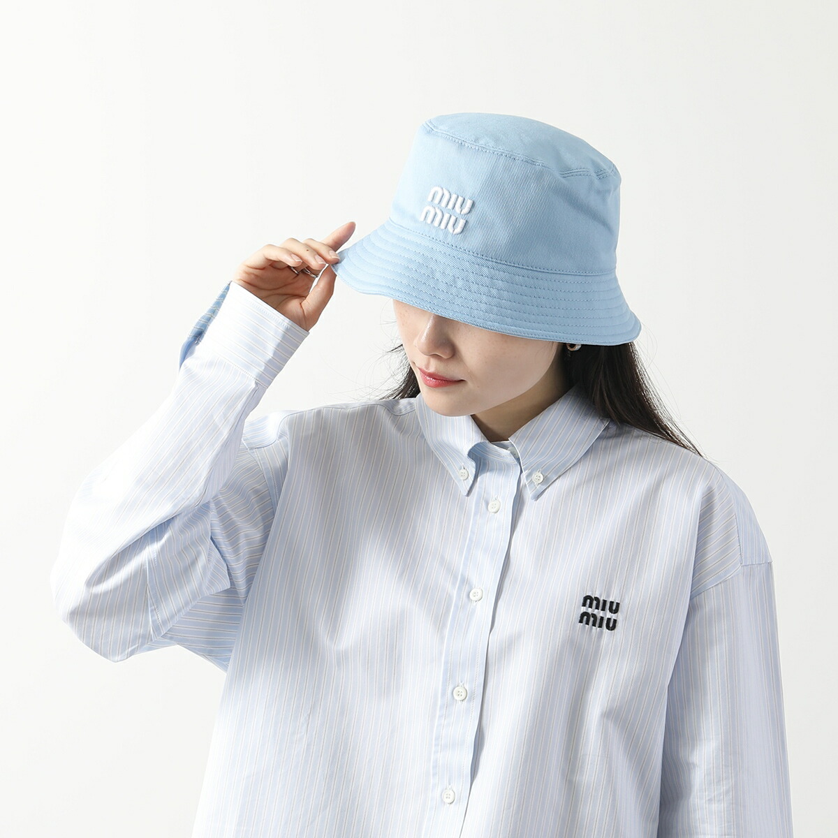楽天市場】MIUMIU ミュウミュウ バケットハット 5HC196 2DXI