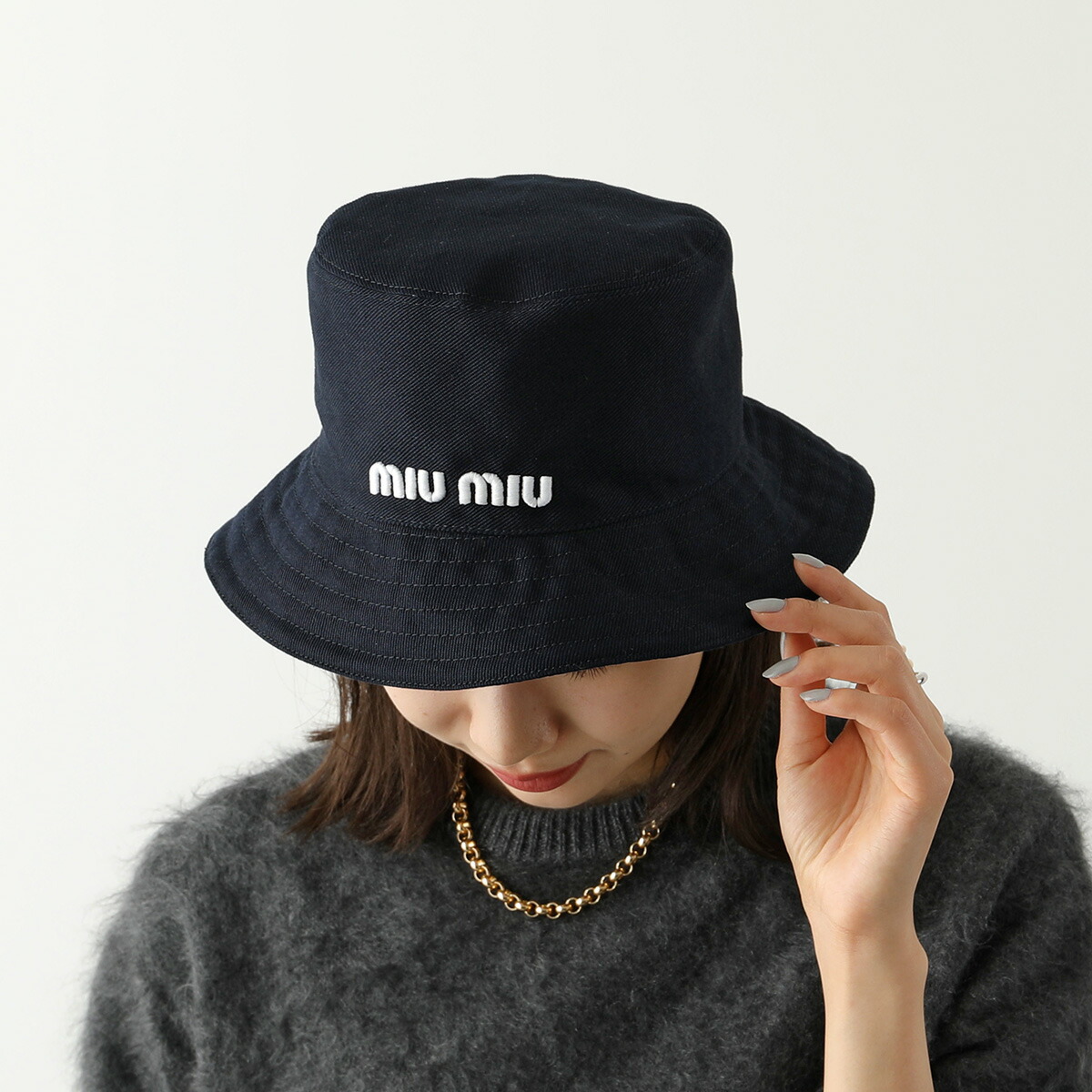 楽天市場】MIUMIU ミュウミュウ バケットハット 5HC196 2DXI