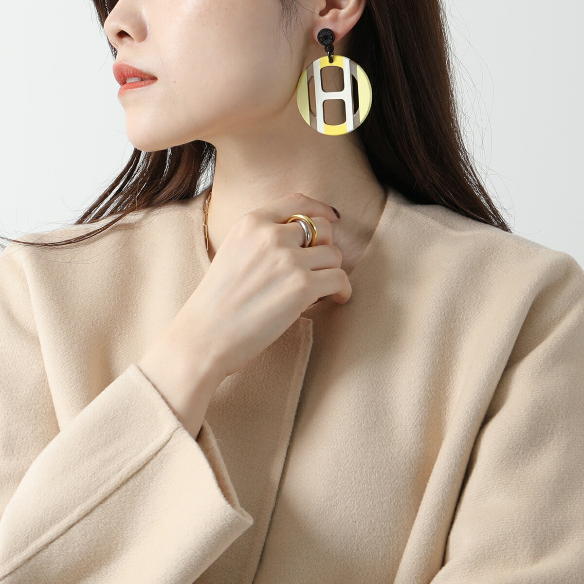 楽天市場】HERMES エルメス ピアス H EQUIPE アッシュ エキップ