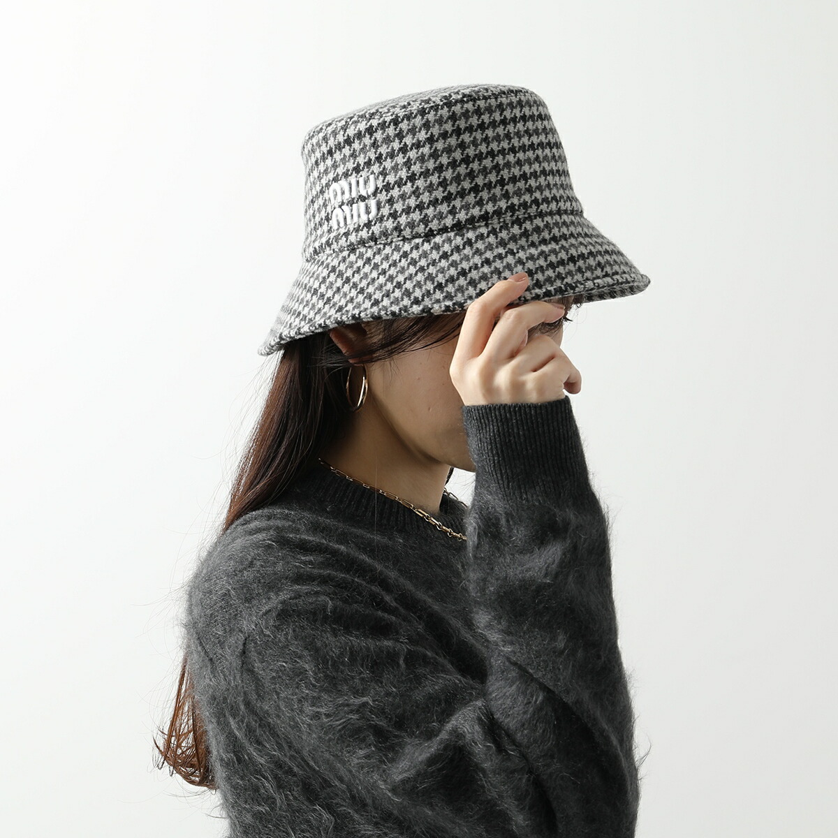 楽天市場】MIUMIU ミュウミュウ バケットハット 5HC196 2F87