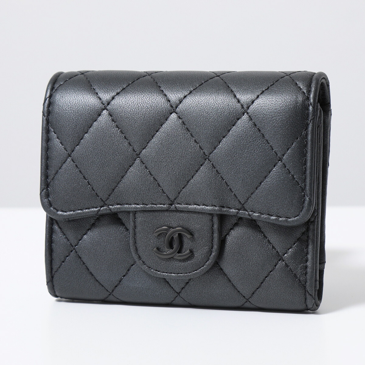 楽天市場】CHANEL シャネル 三つ折り財布 SO BLACK AP0229 B13639