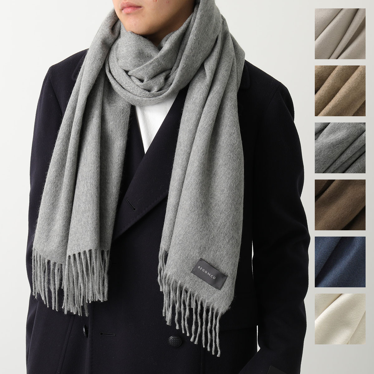 楽天市場】BEGG&CO ベグアンドコー マフラー Arran Plain Dark Light