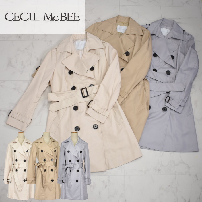 楽天市場】セシルマクビー スプリングコート ハーフ丈 春コート