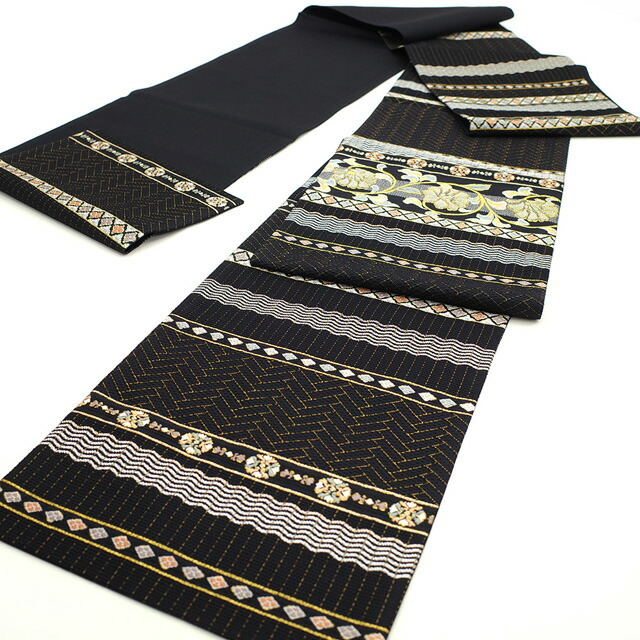 A5美品 花々 流水 葡萄 唐草唐花 華文 七宝 青海波 金糸 正絹 六通