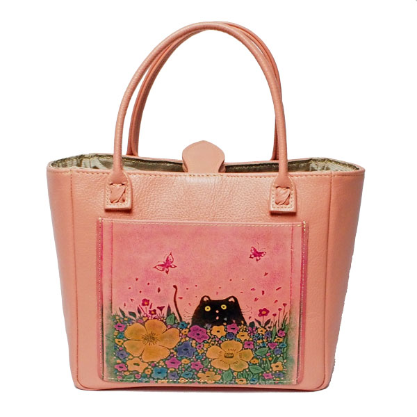 楽天市場】手染め 猫 ミニトート 蝶猫（ピンク） CATWALK OIKAWA 及川