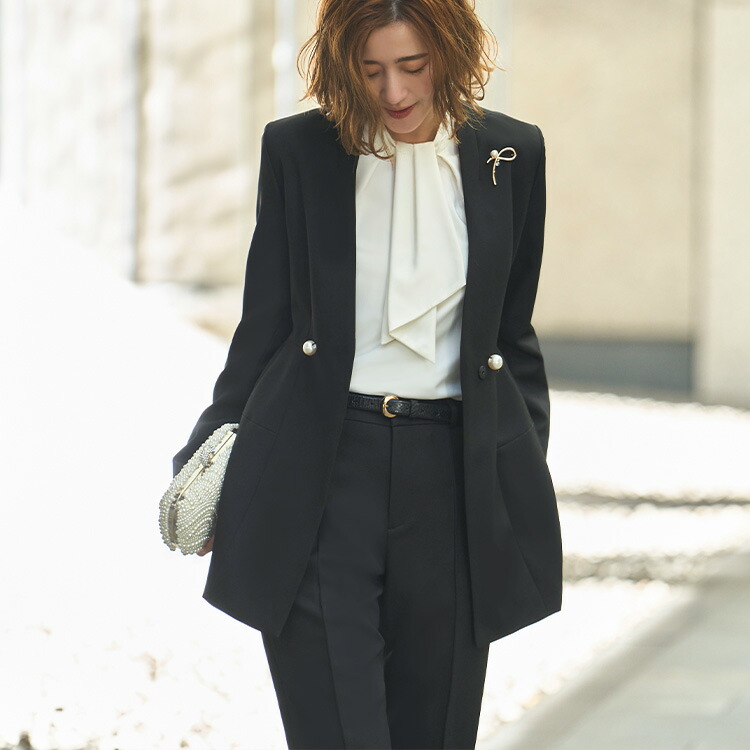 楽天市場】【ストレッチ】レディース ママスーツ パンツスーツ