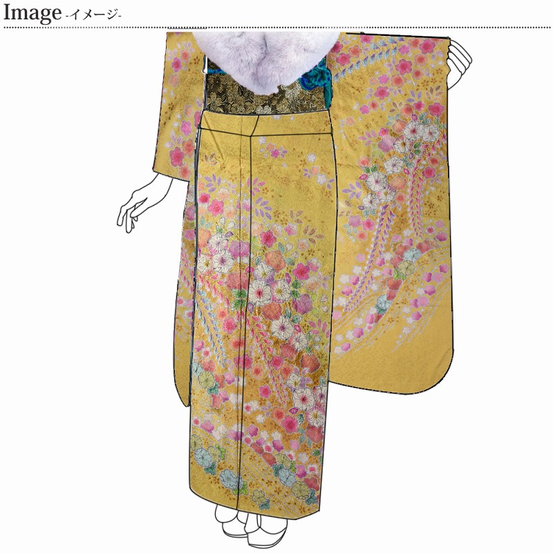楽天市場】振袖 手縫いお仕立て付き 十日町「翠山」謹製 辻が花 黄色