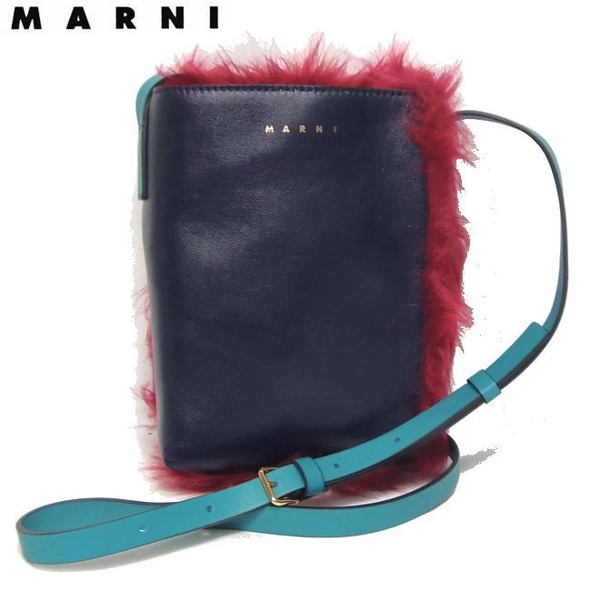 楽天市場】MARNI マルニ MUSEO NANO レザー×ファー ショルダーバッグ