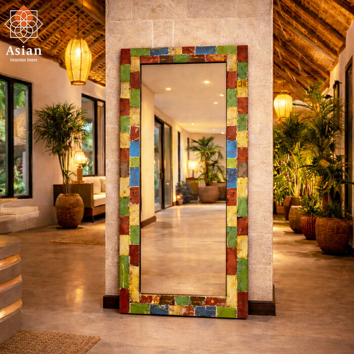 だいこん大型 ミラー 72×119cm 全身鏡 美容院 アンティーク だいこん様