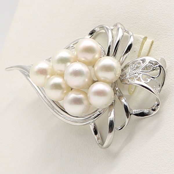 楽天市場】真珠 パール ブローチ あこや真珠 パールブローチ 7mm-7.5mm