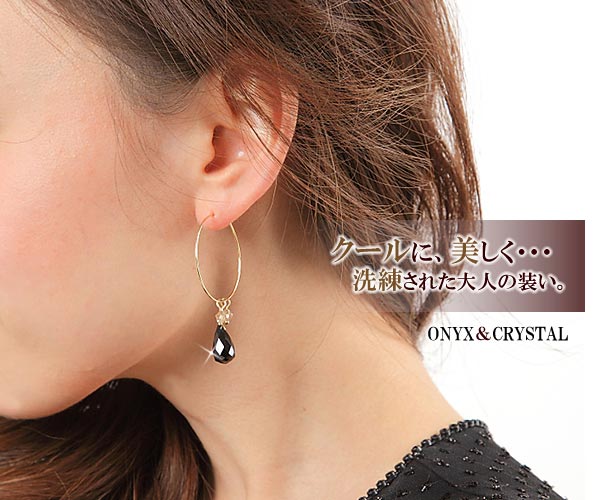 楽天市場】フープピアス ピアス レディース 天然石 フープ ピアス