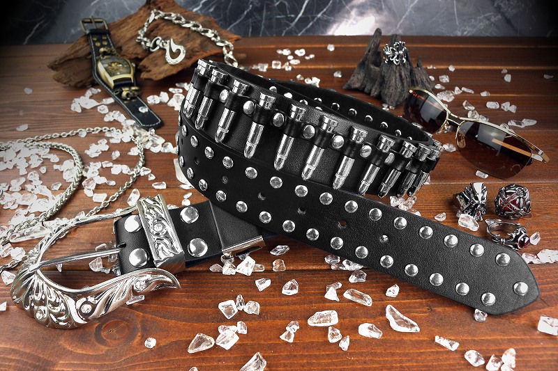 楽天市場】弾丸×スタッズ ベルト ブラック×シルバー BLOOD MONEY TOKYO
