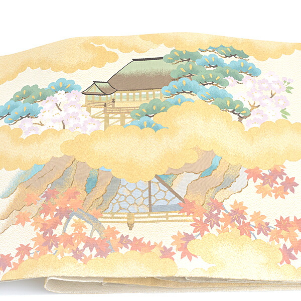 楽天市場】川島織物 帯 レディース 正絹 綴織 袋帯 都名所 雲に楓 桜