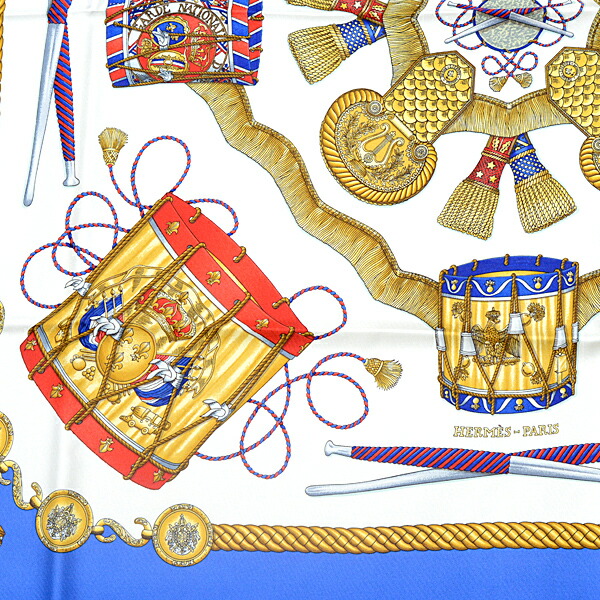 楽天市場】エルメス スカーフ レディース カレ90 LES TAMBOURS