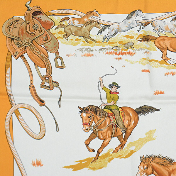 楽天市場】エルメス スカーフ レディース カレ90 LES MUSTANGS 野生馬