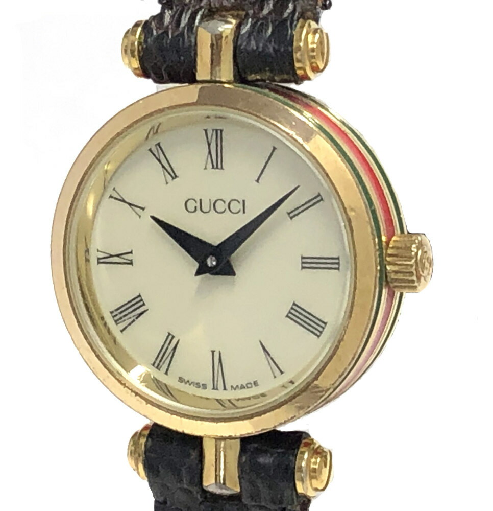 楽天市場】グッチ 腕時計 レディース シェリー ダークブラウン 革