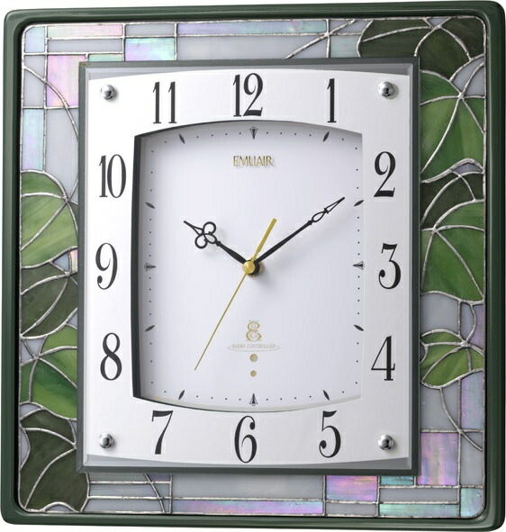 楽天市場】掛け時計 繊細 ステンドグラス エミュエールM9F スクエア