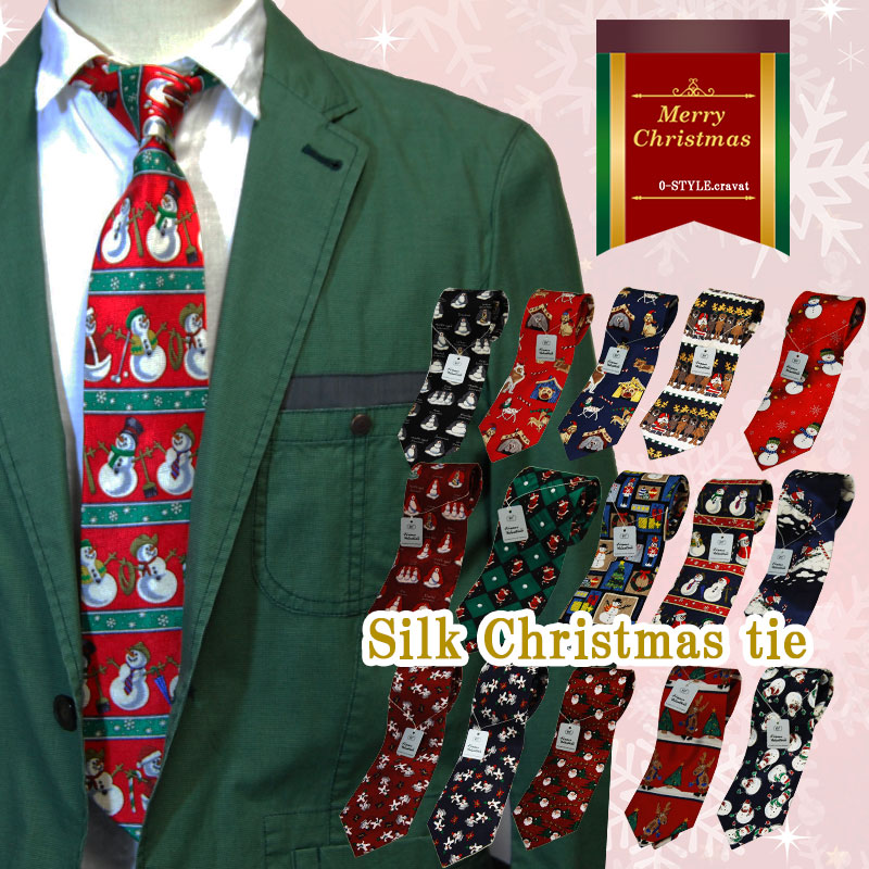 楽天市場】【スーパーSALE認定】ネクタイ xmas パネル シルクプリント
