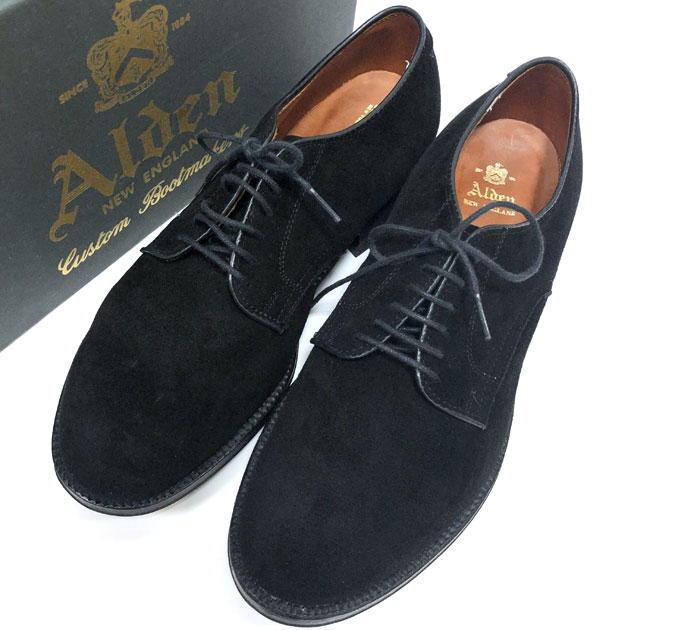 楽天市場】【ALDEN】オールデン スエード プレーントゥ ブラック