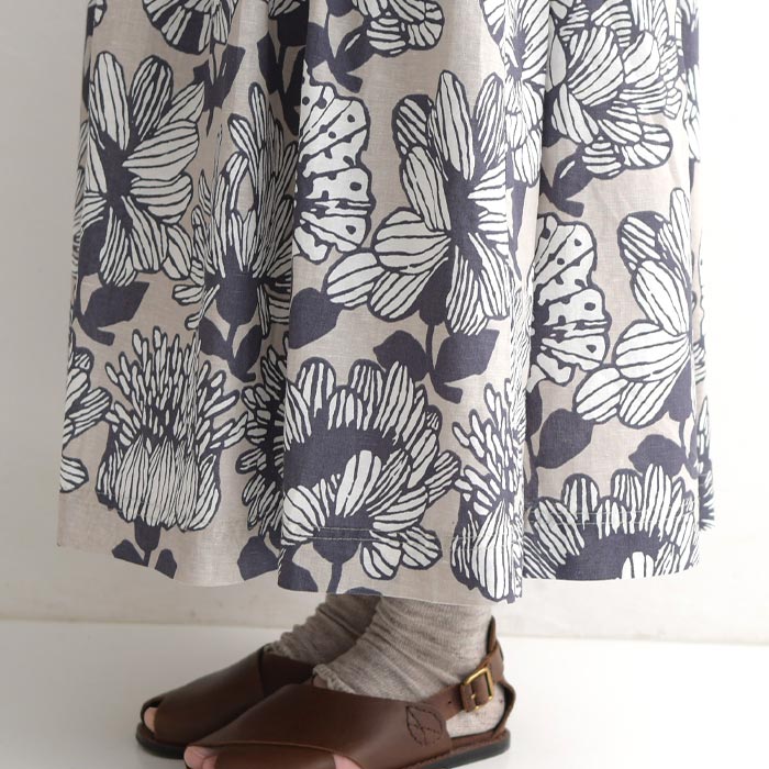 楽天市場】D*g*y 綿麻 大花柄 スカート コットンリネン ウエストゴム