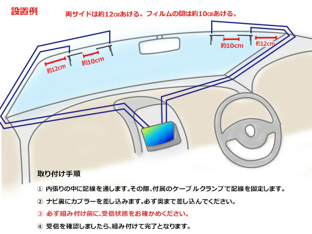 楽天市場】ケンウッド 地デジ L型フィルムアンテナ左右4枚＆HF201S