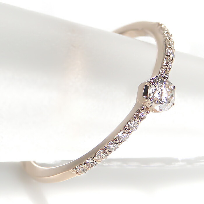 楽天市場】k18PG/WG/YG 【0.20ct】ダイヤモンド リング 18金 K18