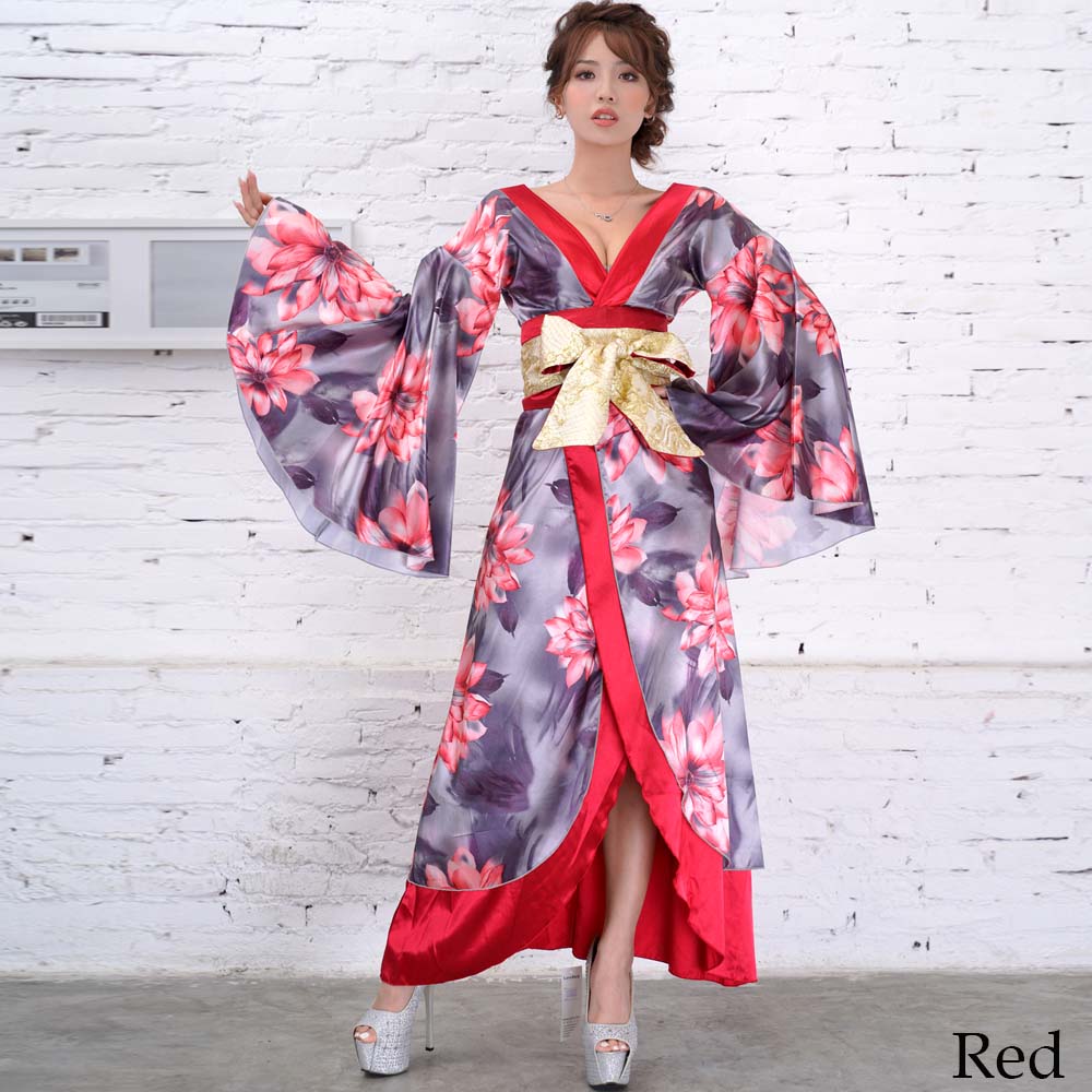 楽天市場】花魁 衣装 コスプレ【cwa1089】*ツートンカラー花柄着物