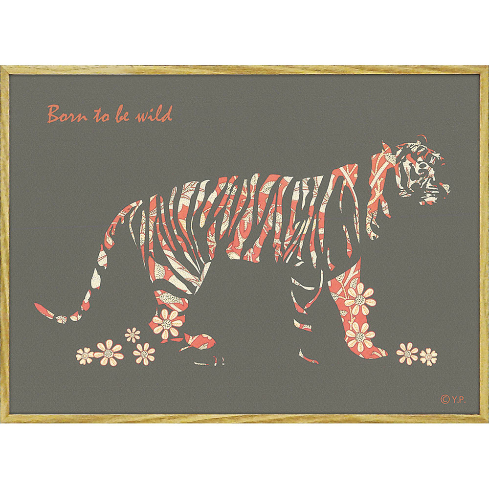 昭和39年 日光 虎 絵画 硝子絵 アート 額装品 骨董品 縁起物 昭和39年